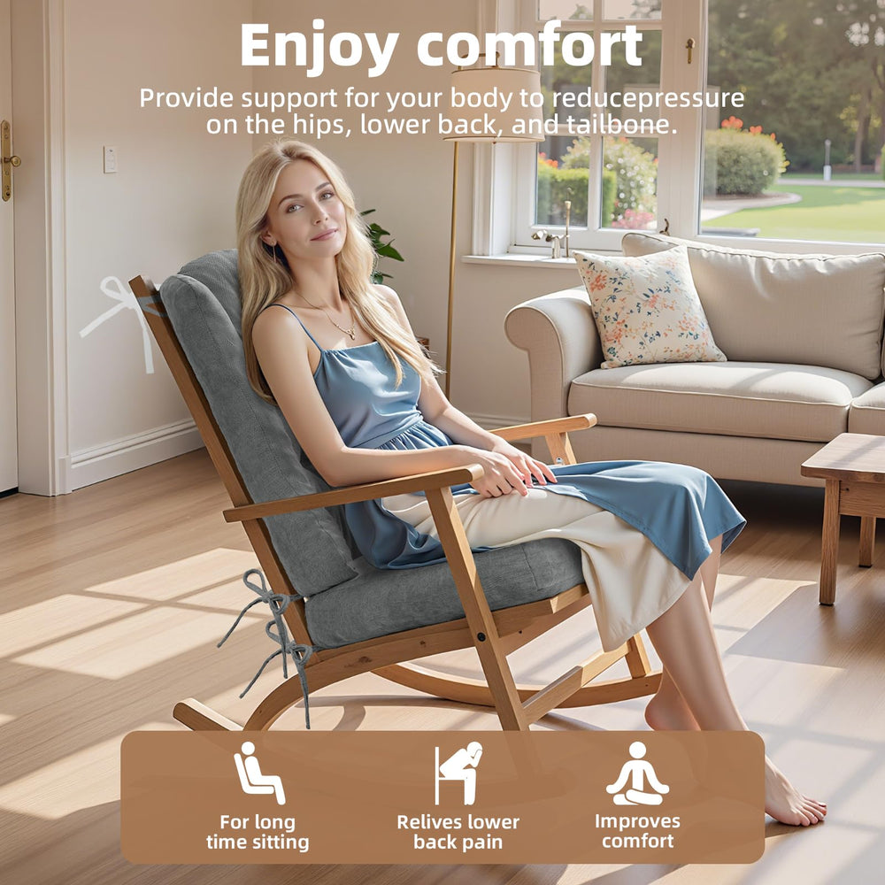 ROFIEJOX lifestyle scene with cushion on nursery glider for comfortable reading or rocking