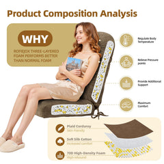 ROFIEJOX non-slip bottom and secure ties preventing cushion movement