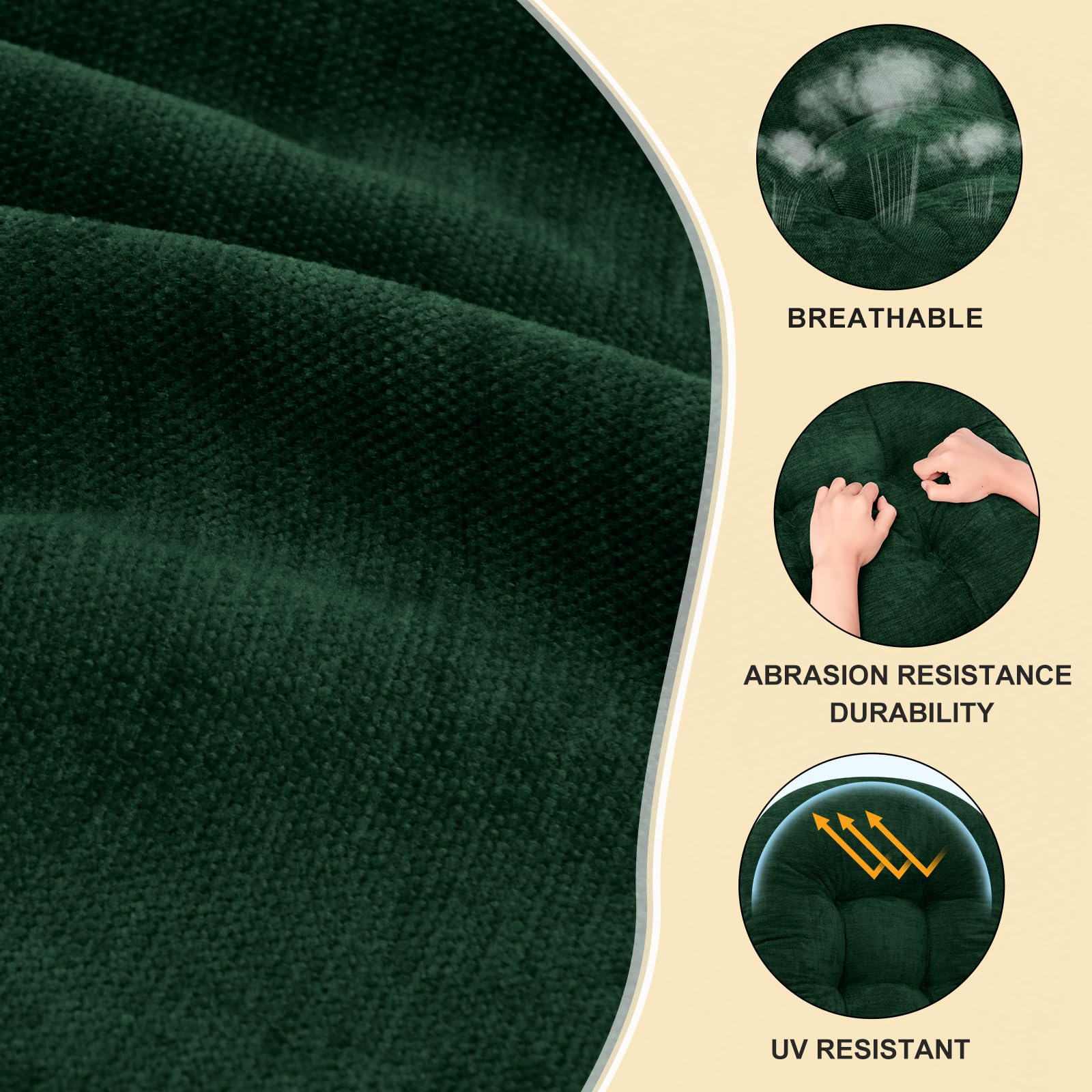 ROFIEJOX non-slip backing texture showing grip that prevents cushion slippage