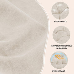 ROFIEJOX cushion installed on a glider showing secure fit and comfort
