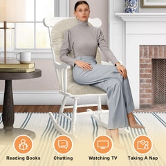 ROFIEJOX cushion installed on a wooden rocking chair for stable comfort