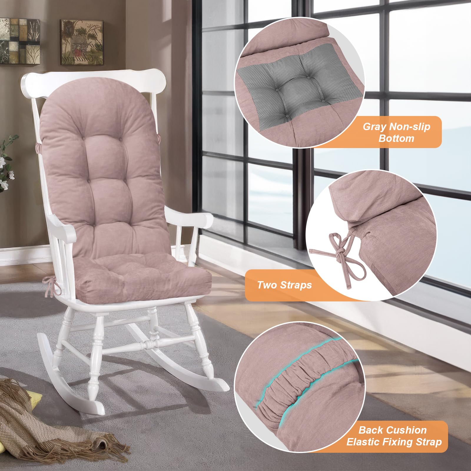 ROFIEJOX tufted stitching close-up prevents filler shift and keeps shape