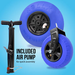 RollX folded flat for compact storage and easy transport benefit