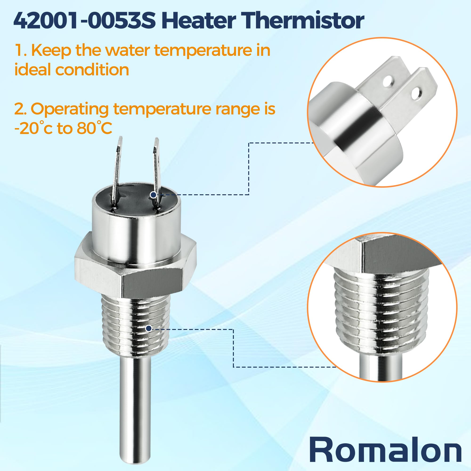 Romalon stack flue sensor close-up on exhaust elbow for exhaust protection