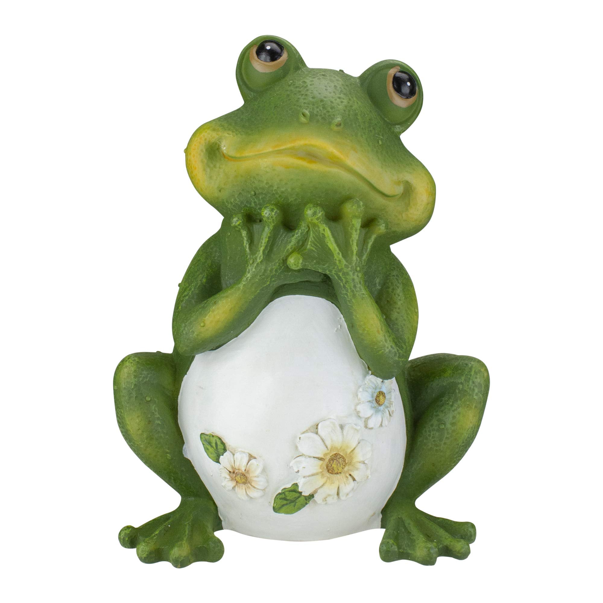 Roman frog close-up of daisies highlighting fine painted detail and texture