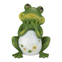 Roman frog with daisies front view showing playful detail and curb appeal