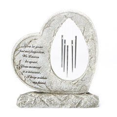 Roman memorial heart front view showing inscription and comforting design