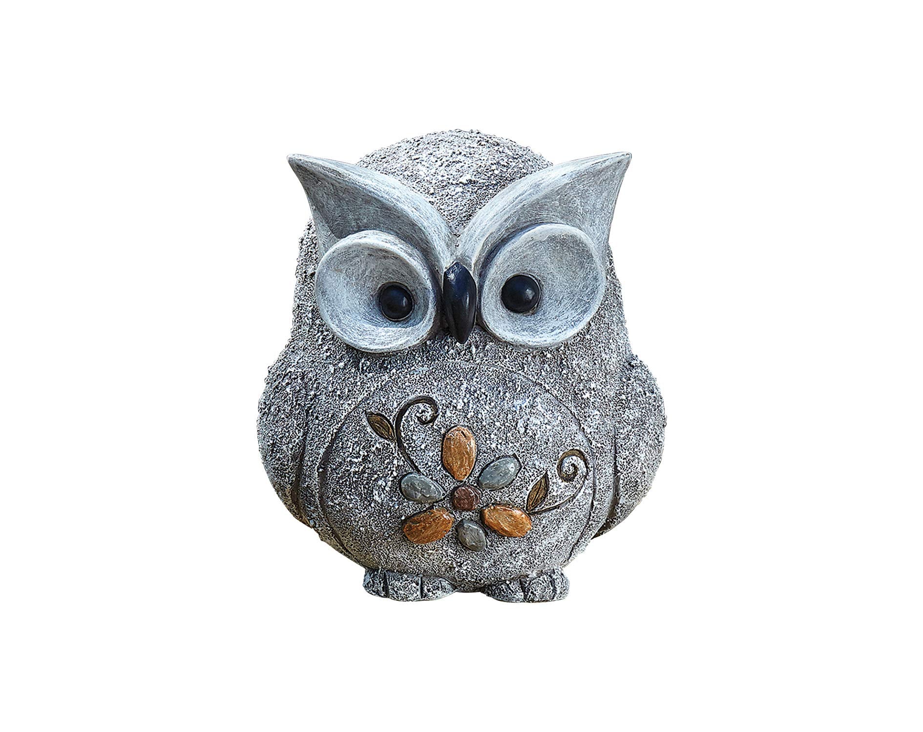 Roman pebble owl front view showing pudgy shape and playful charm