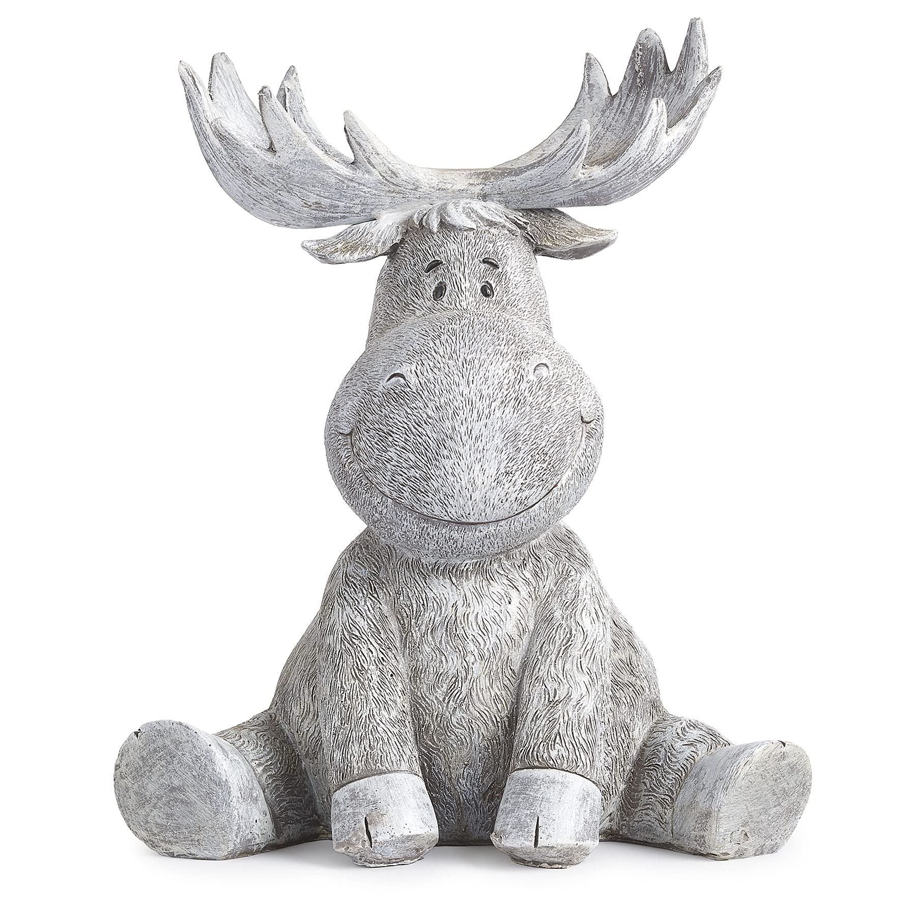 Roman Pudgy Moose close-up of hand-painted stone finish for weather-resistant look