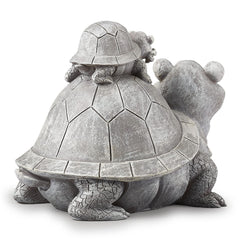 Roman Pudgy Pals turtle close-up texture showing durable resin and dolomite finish