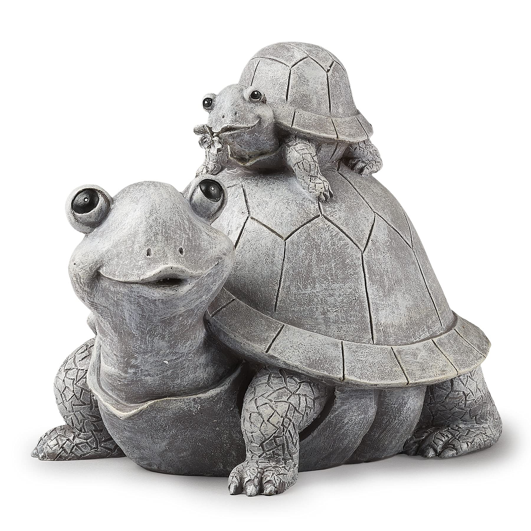 Roman Pudgy Pals turtle in garden setting demonstrating decor placement benefit