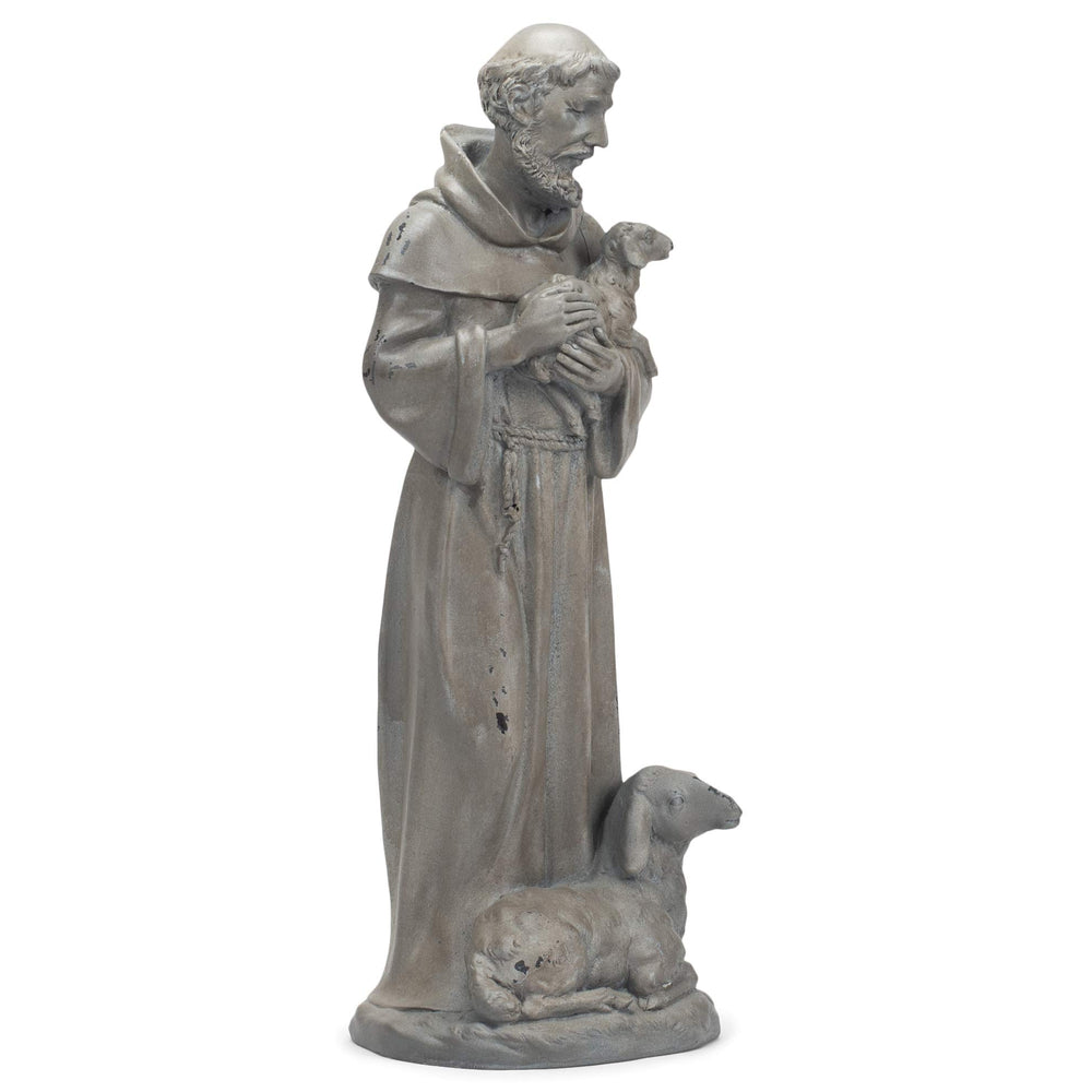 Roman Saint Francis placed in garden illustrating tranquil decoration and outdoor charm