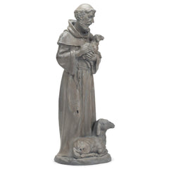 Roman Saint Francis placed in garden illustrating tranquil decoration and outdoor charm