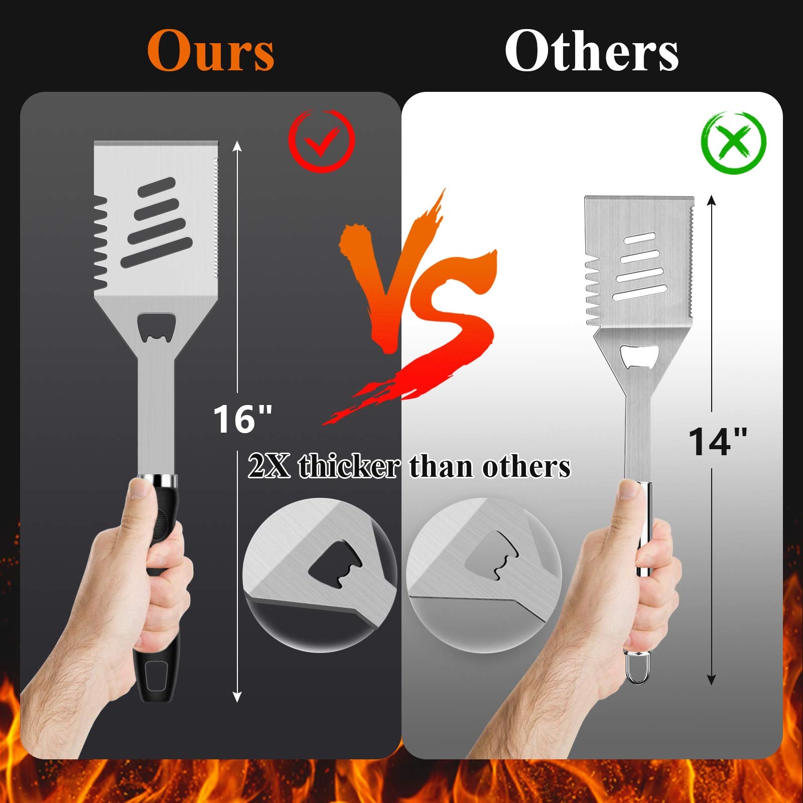 ROMANTICIST silicone brush and glove on a grill showing heat protection and safe basting
