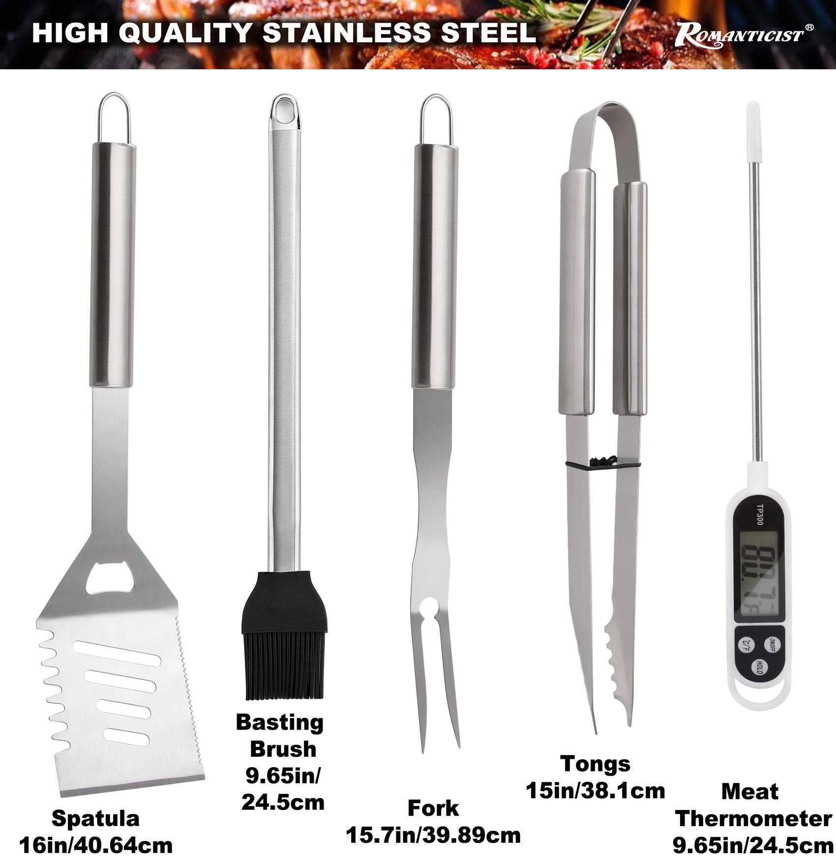 ROMANTICIST spatula close-up showing stainless-steel texture and durability