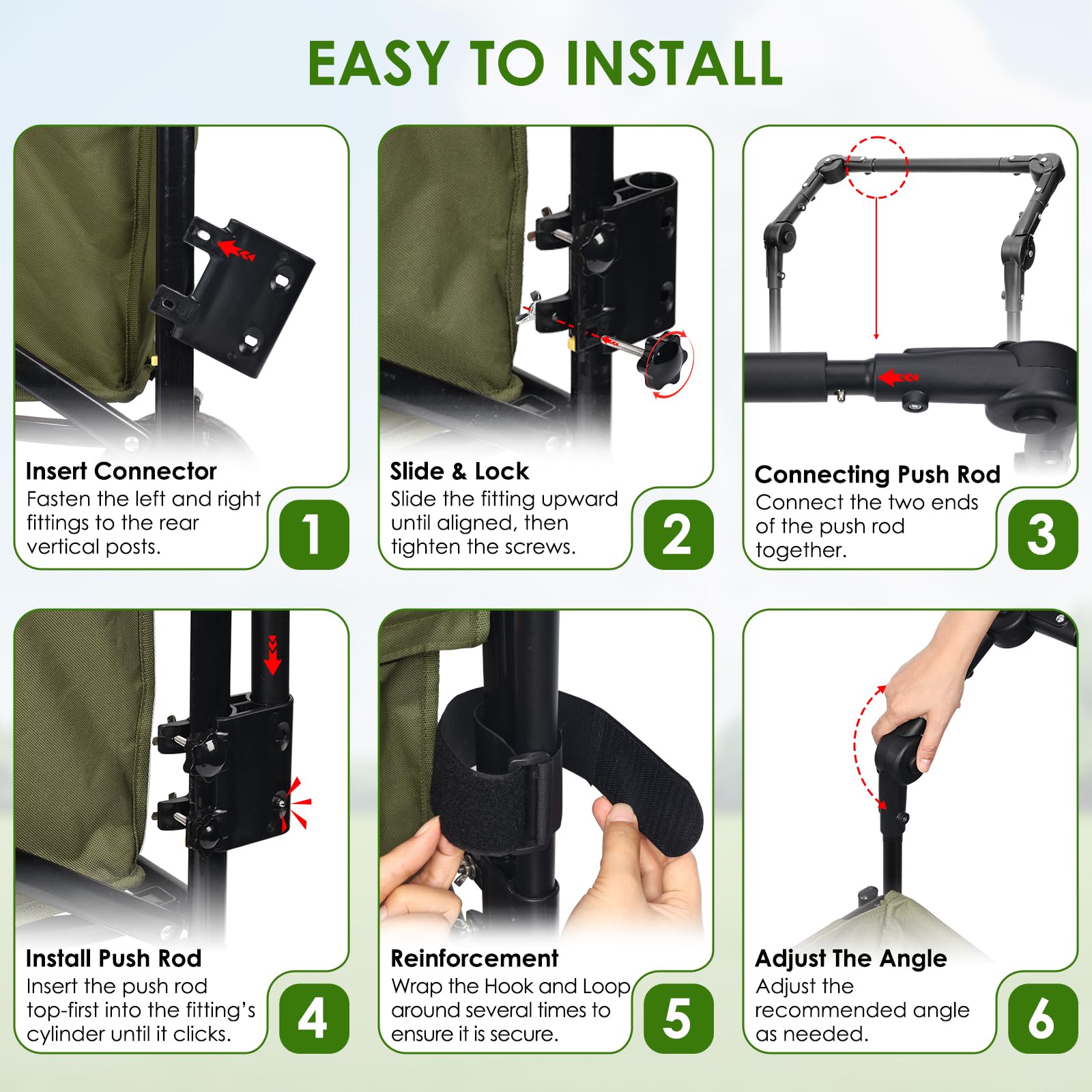ROMILTON handle folded next to wagon for compact storage benefit