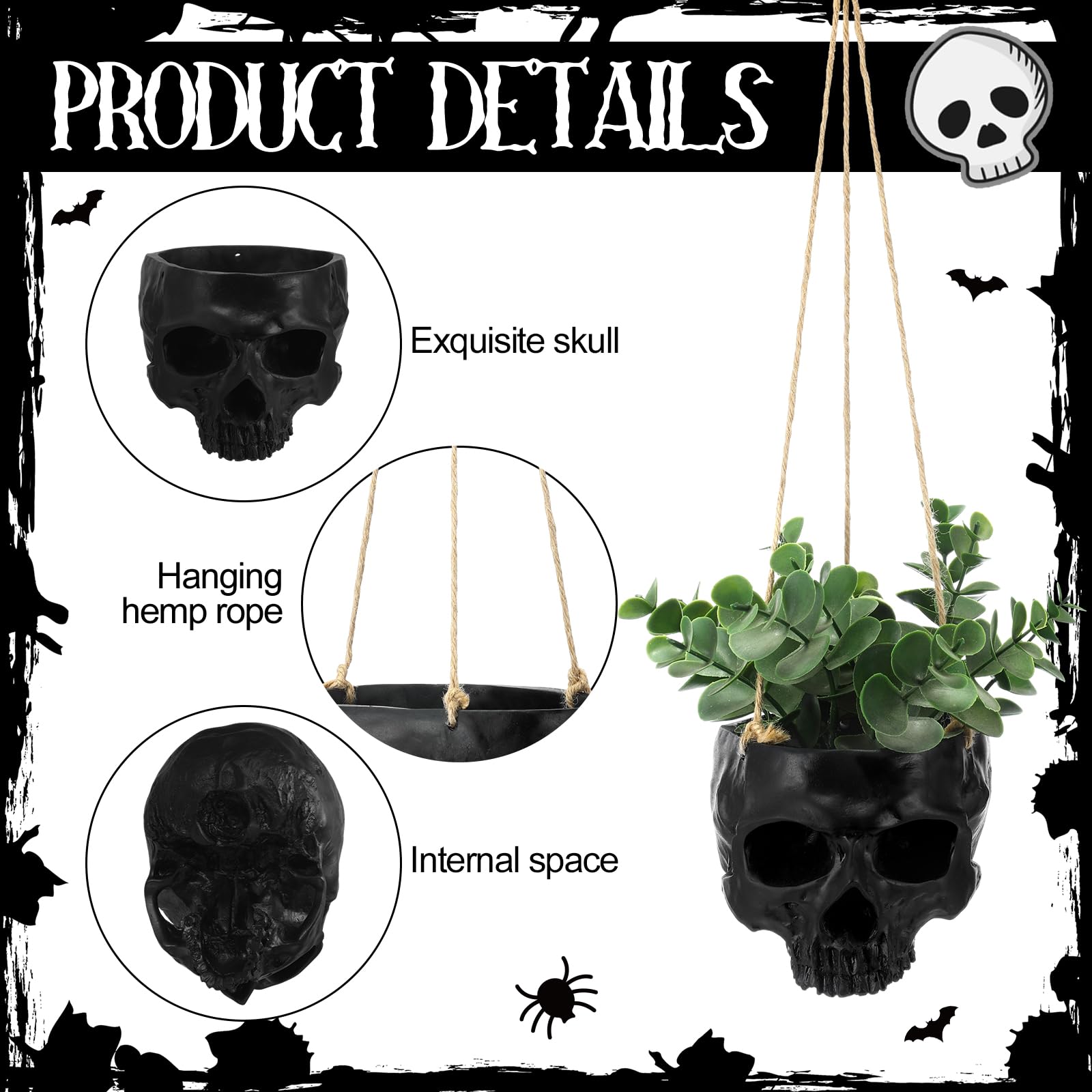 Romooa hanging planter with succulent in use benefit: compact display for small plants