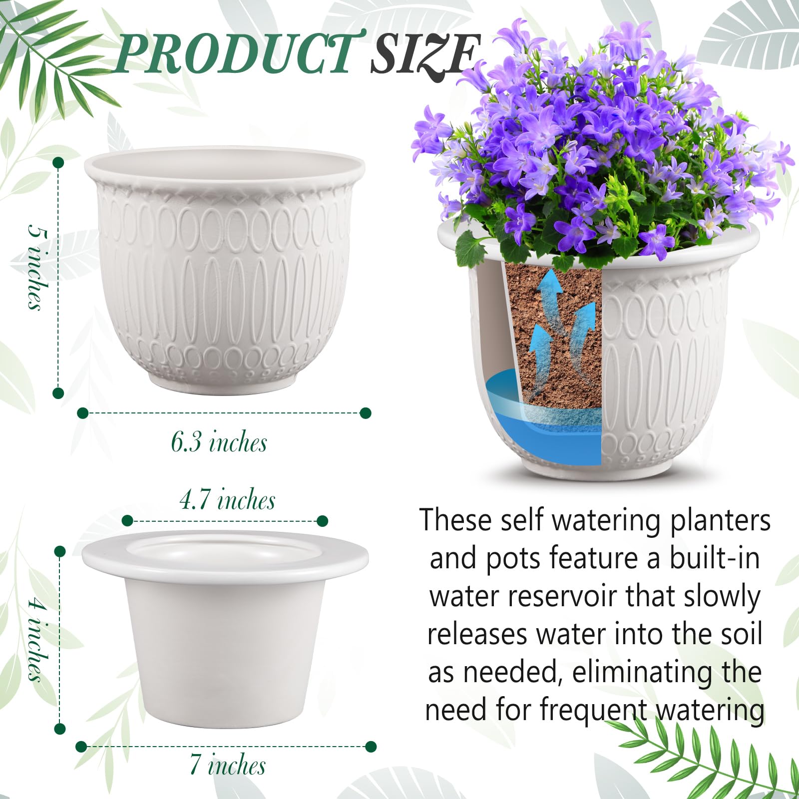 Romooa inner insert and water reservoir visible for easy watering