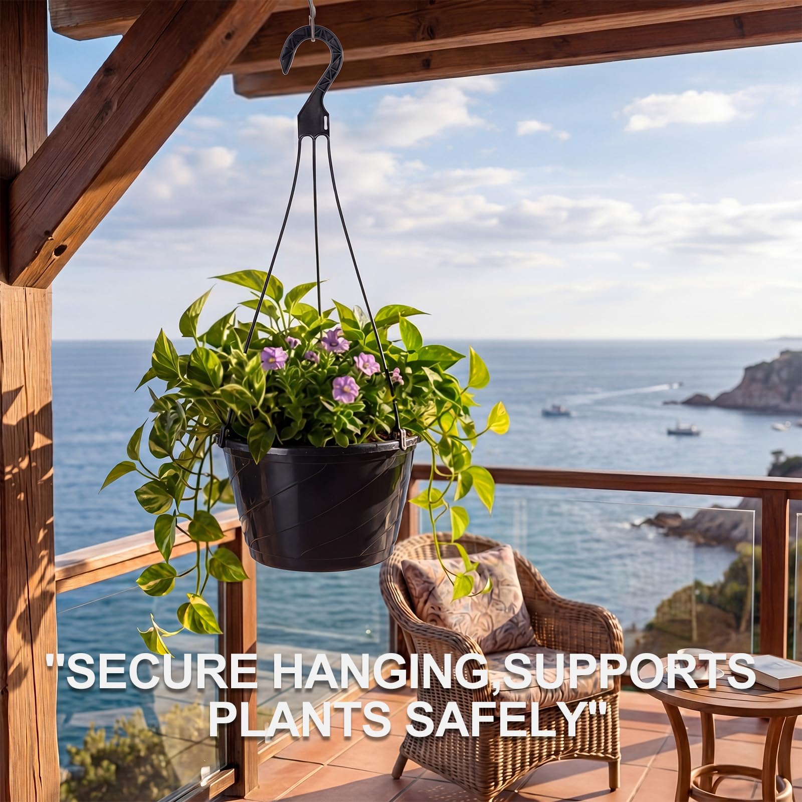 Romooa hanging planters on balcony demonstrating stylish display and space saving