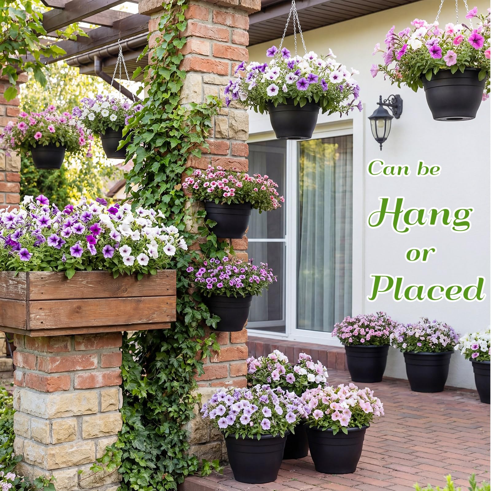 Romooa hanging planter in balcony setting showing attractive display and space-saving benefit