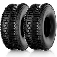 RONPOW front view of two 15x6.00-6 tires showing fit and benefit of easy replacement