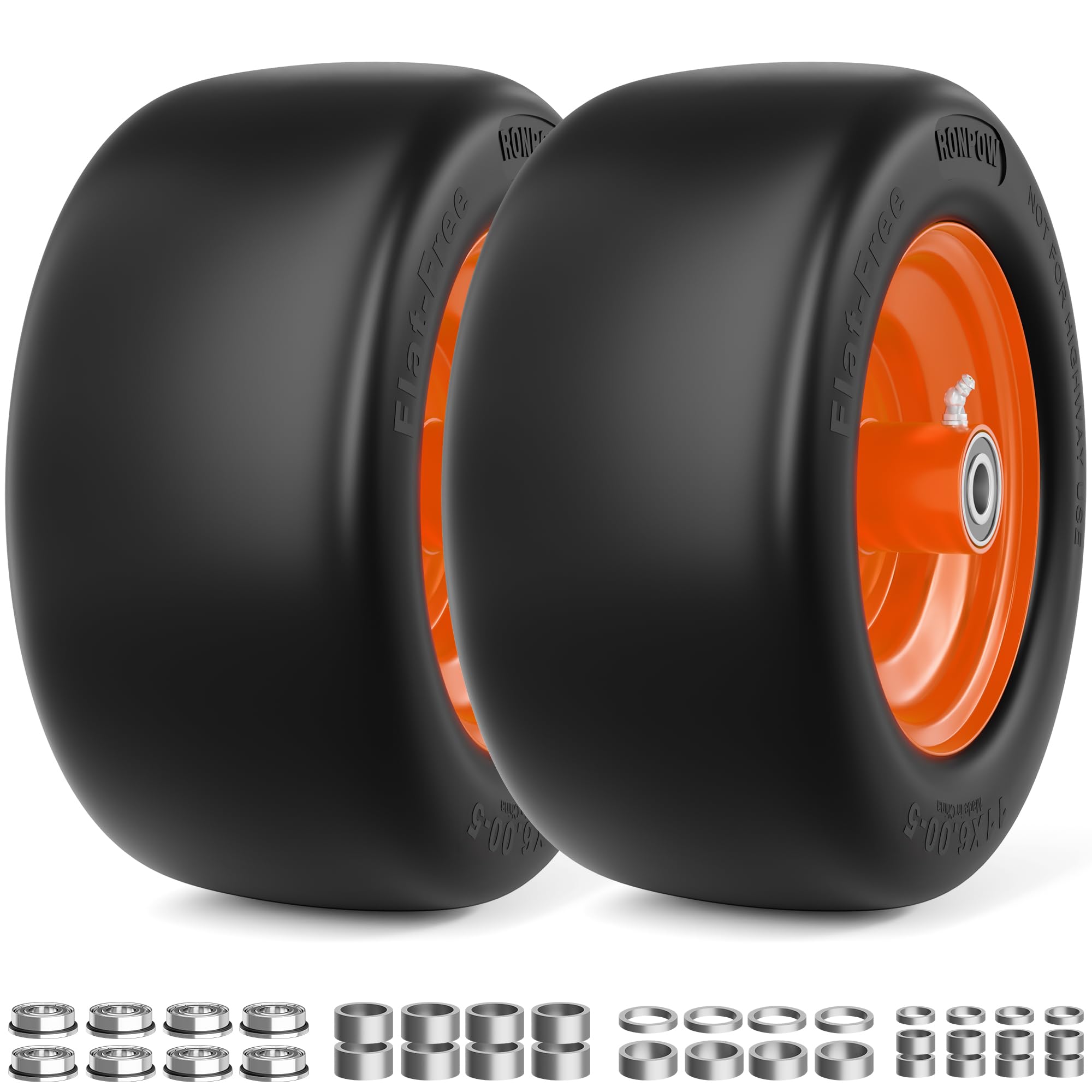 RONPOW front view of tire and wheel showing durable construction and peace of mind