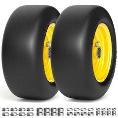 RONPOW front wheel assembly showing solid polyurethane tire for no-flat benefit