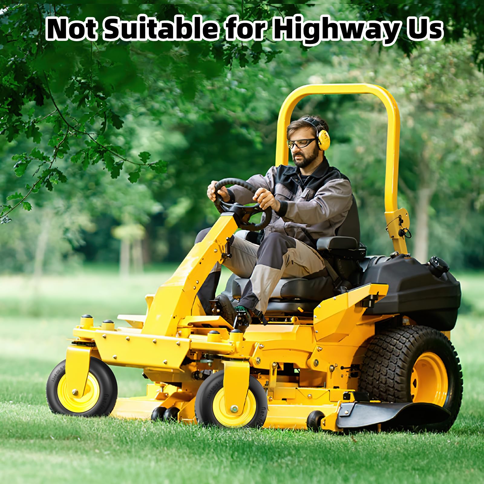 RONPOW lifestyle shot mowing a yard illustrating reliable performance and uptime