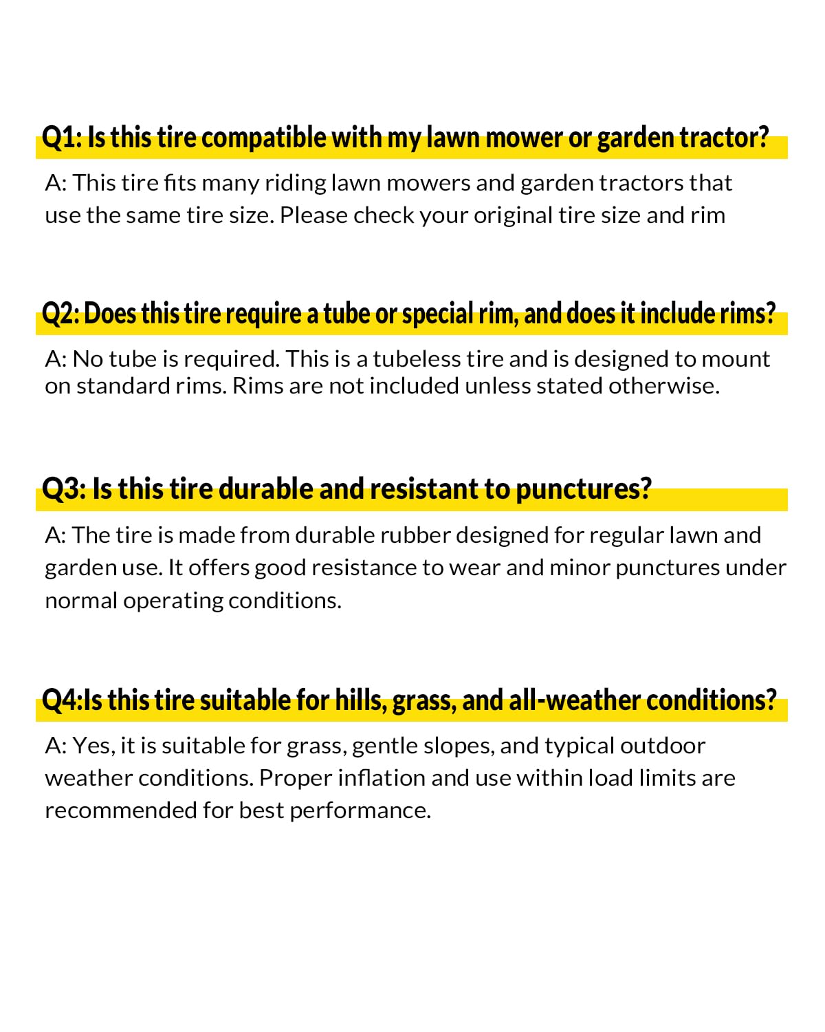 RONPOW tire in yard setting illustrating traction and reliability during lawn care