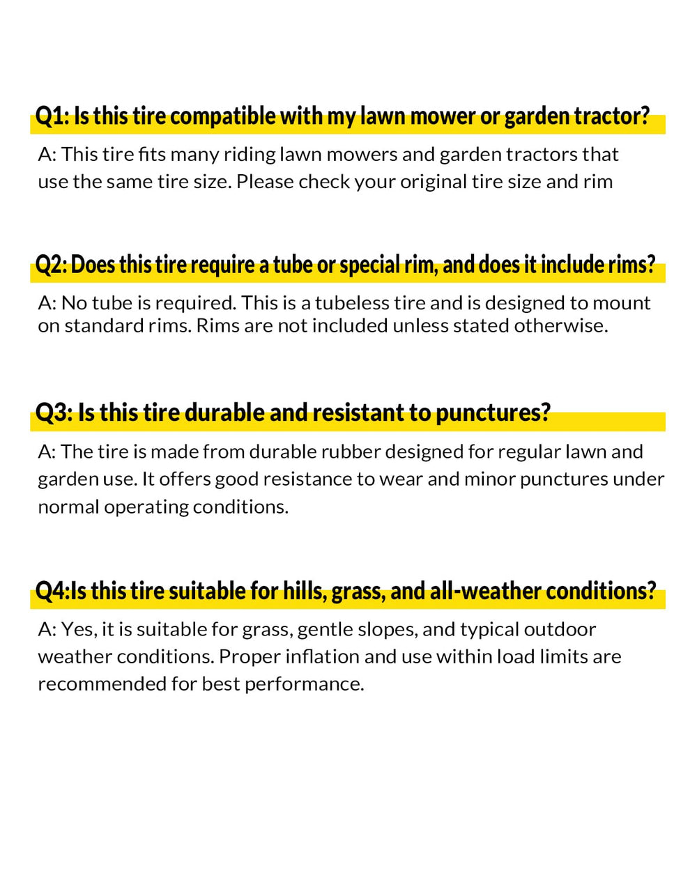 RONPOW tire in yard setting illustrating traction and reliability during lawn care