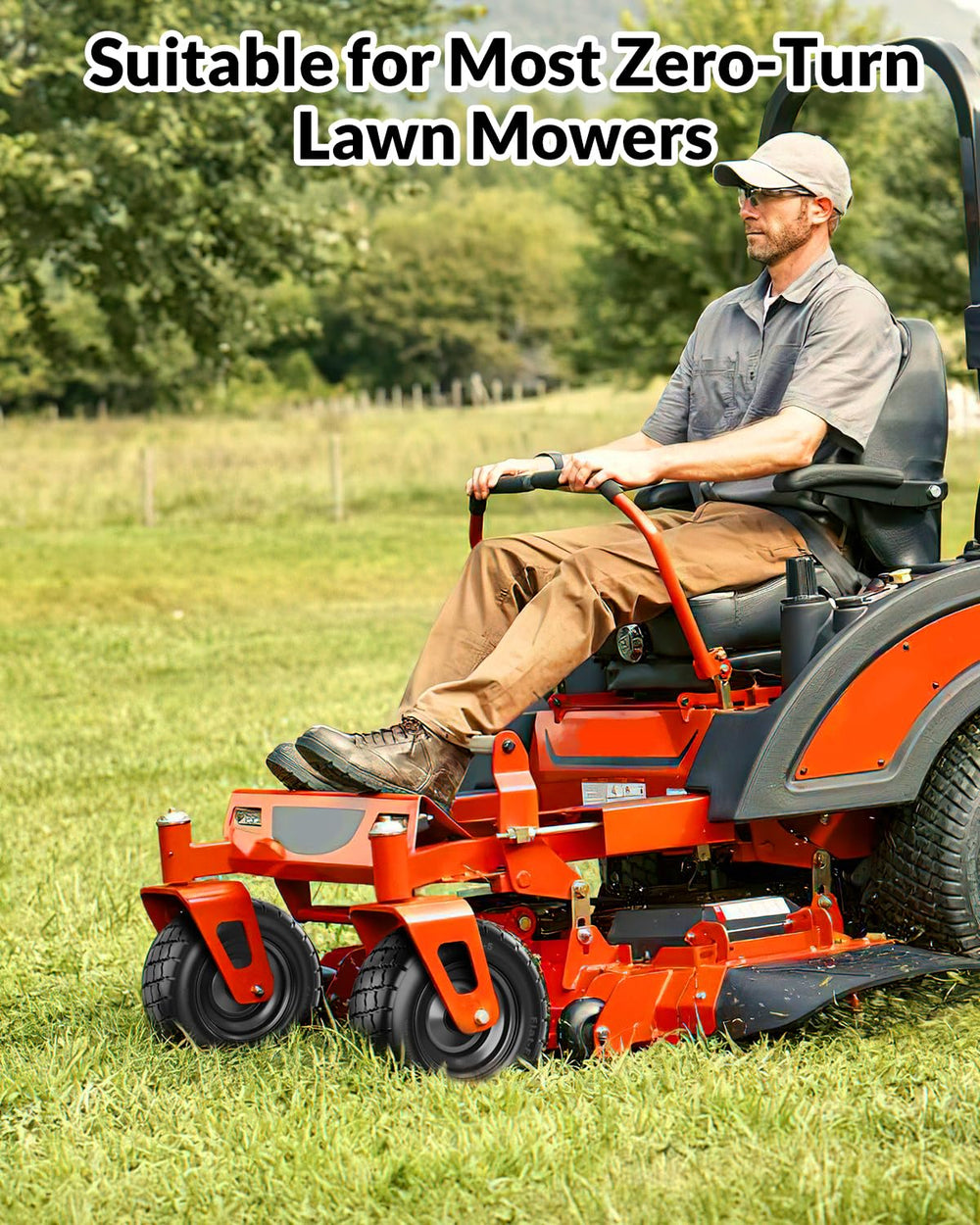 RONPOW side profile mounted on axle illustrating secure fit and smoother maneuvering benefit