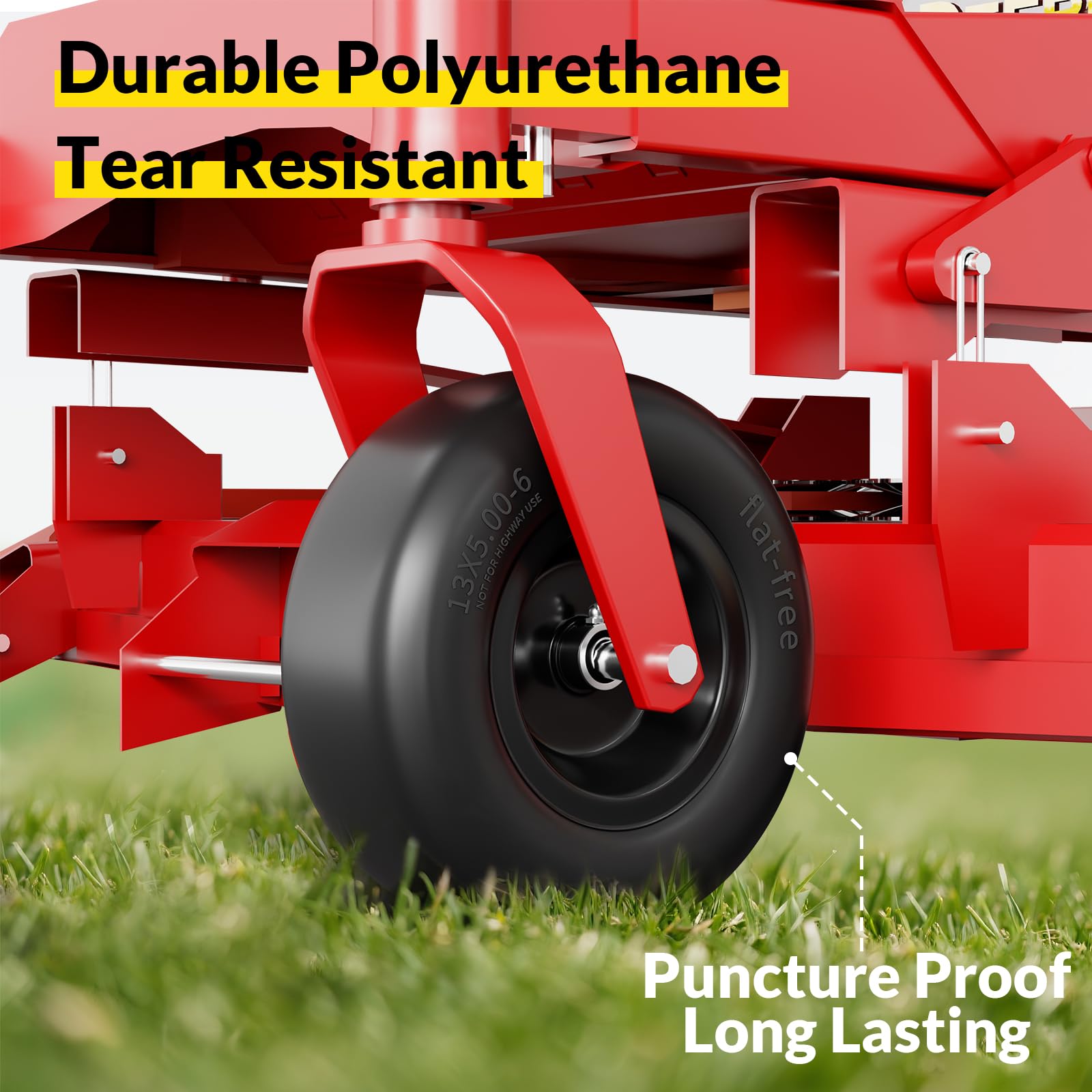RONPOW side profile mounted on a zero-turn mower demonstrating improved stability and control