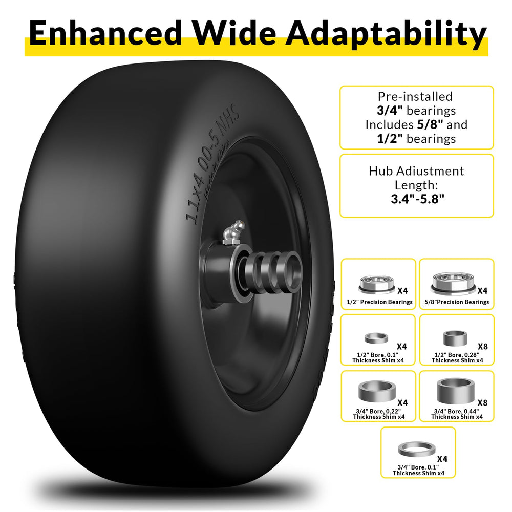 RONPOW side profile with ruler showing 11" diameter and 4" width for easy size verification