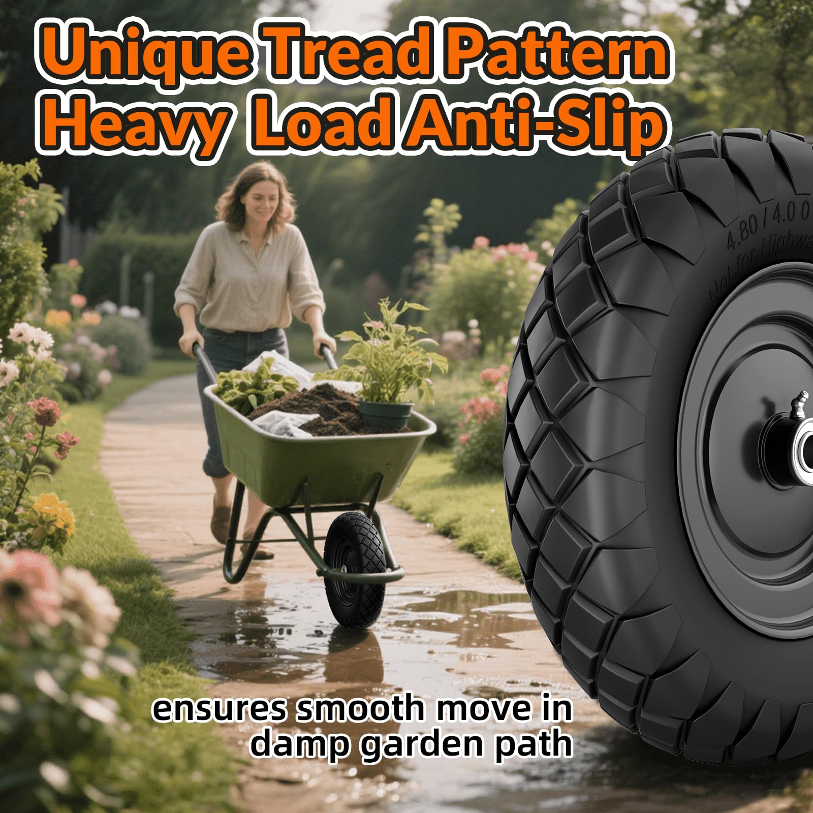 RONPOW tire on wet ground demonstrating weather-resistant performance