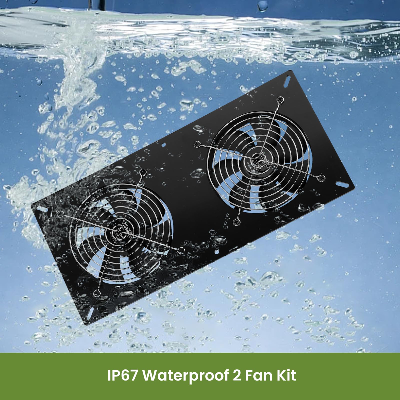 Roodike dual fans detail with protective grille, stronger airflow for coops