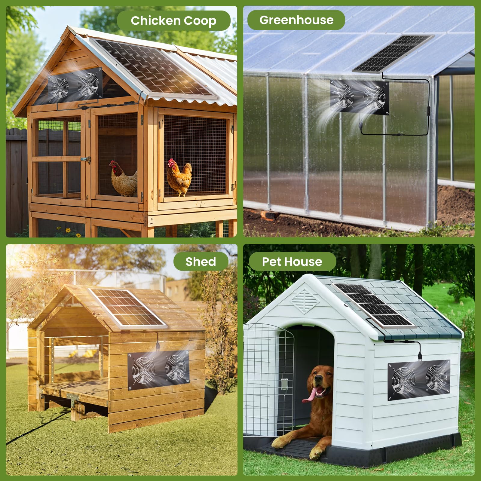 Roodike lifestyle shot on a shed, steady ventilation for hot sunny days