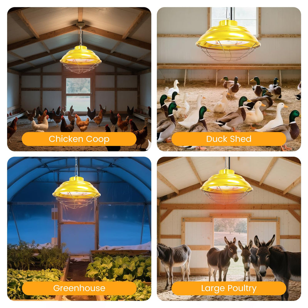 Roodike heater installed in a livestock stall warming a horse and stall area