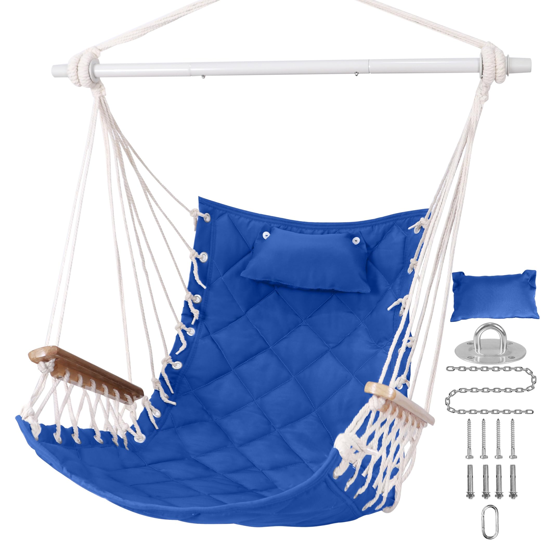 ROOITY front view hammock chair showing seat and spreader bar for comfortable lounging