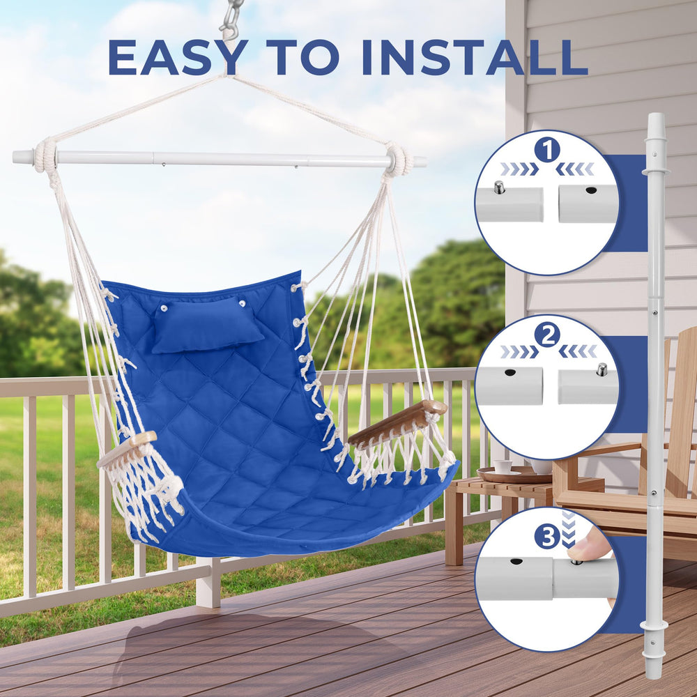 ROOITY hammock chair in use on a porch demonstrating comfortable outdoor relaxation
