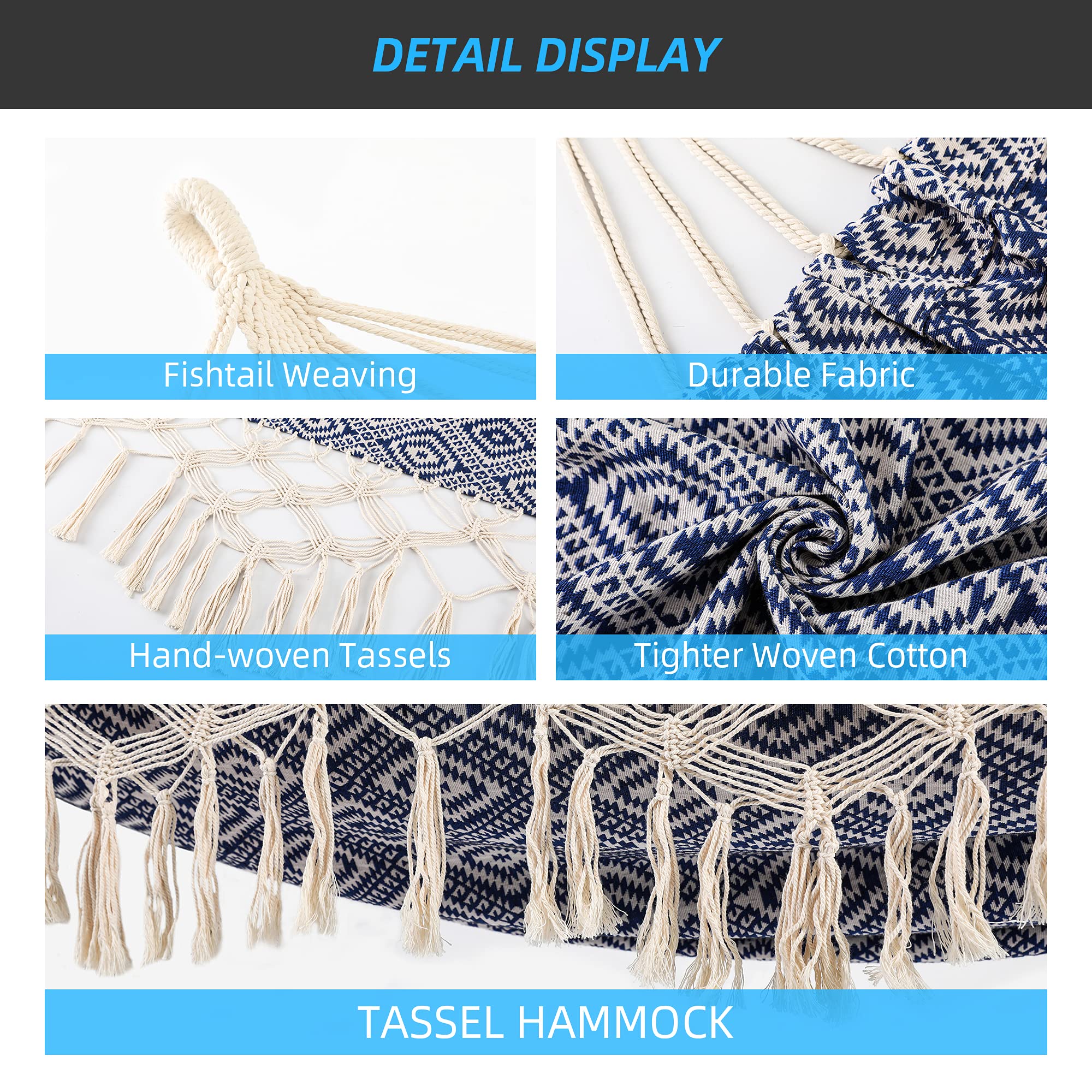 ROOITY hammock hung on a porch with people relaxing, showing portable comfort in use