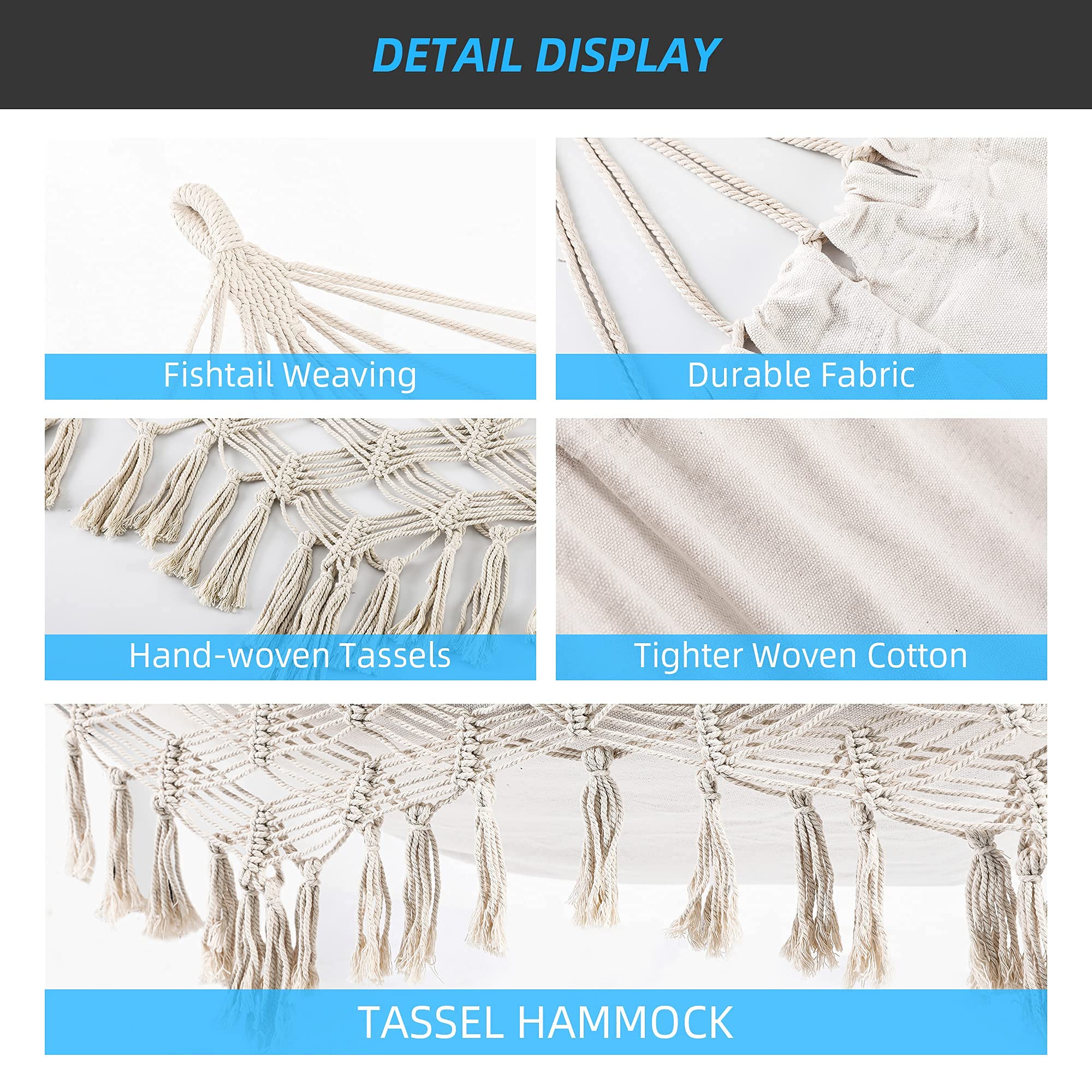 ROOITY folded hammock in included travel bag for easy carrying and portable convenience