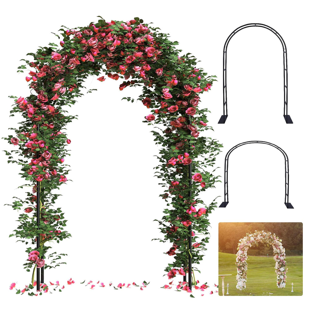 ROOLLYA front view of assembled metal arch showing sturdy frame benefit