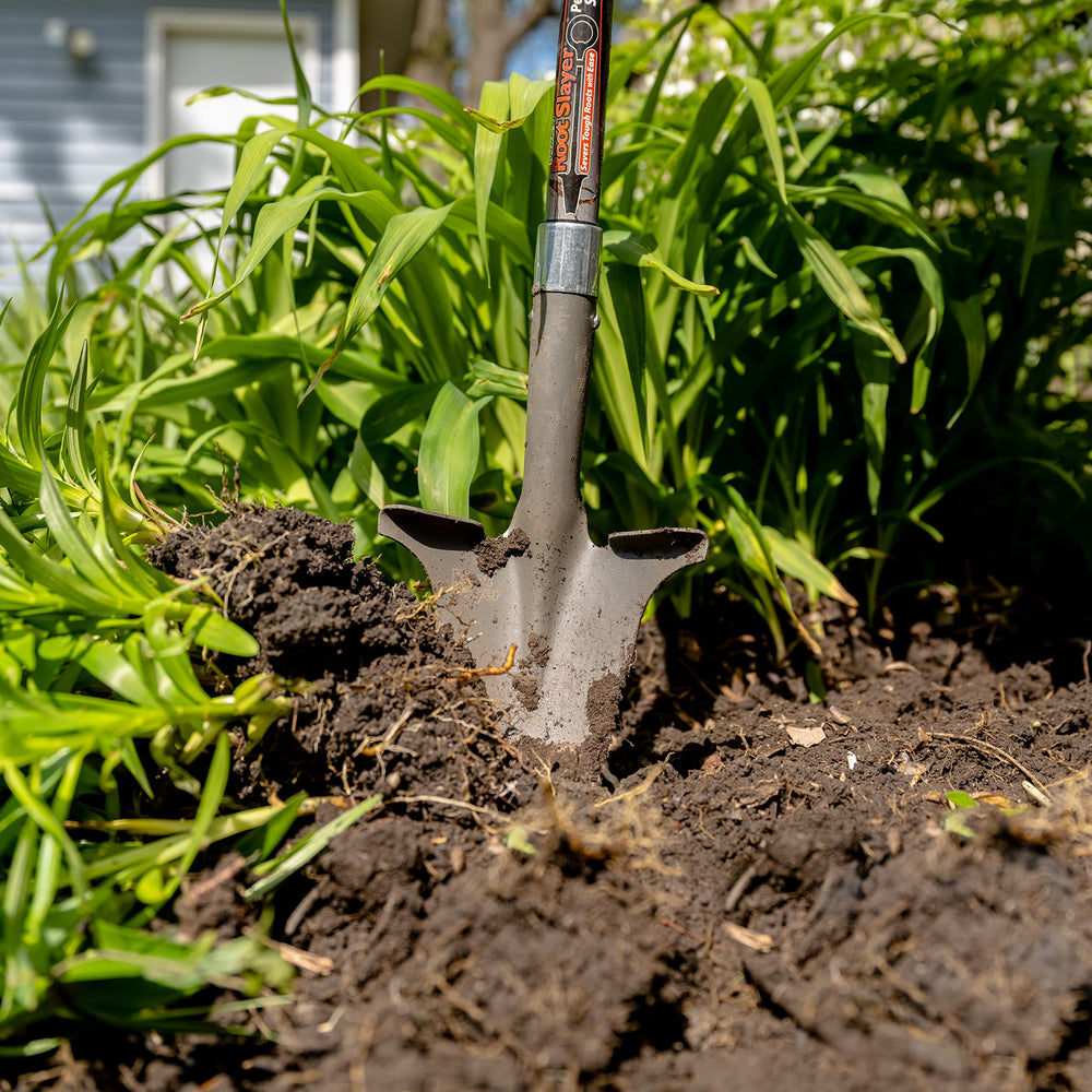 Root Slayer ergonomic O-handle grip offering better control and reduced hand fatigue