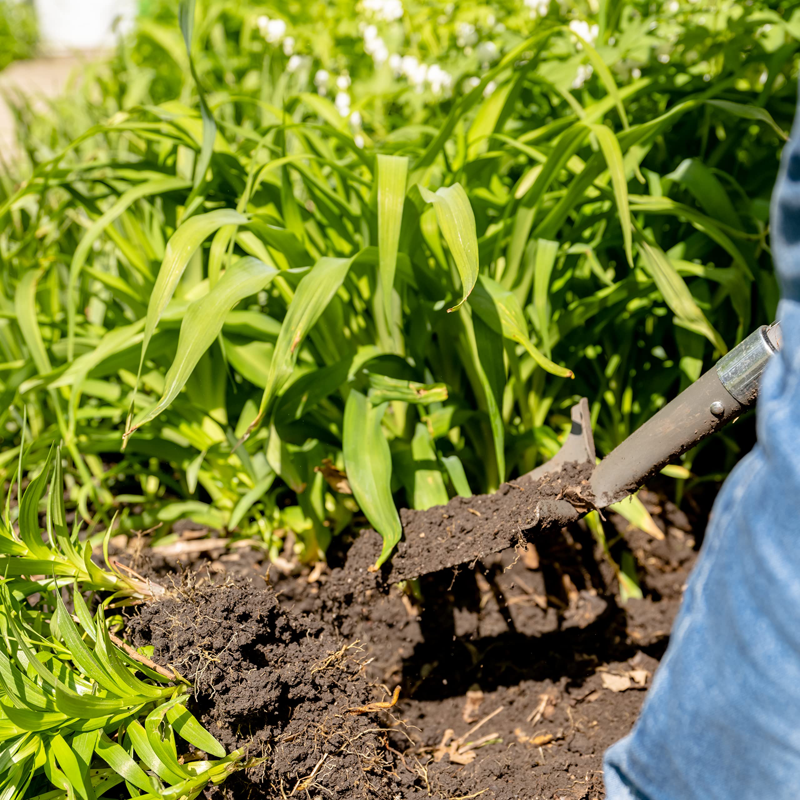 Root Slayer placed in a garden bed demonstrating versatile performance for borders and beds