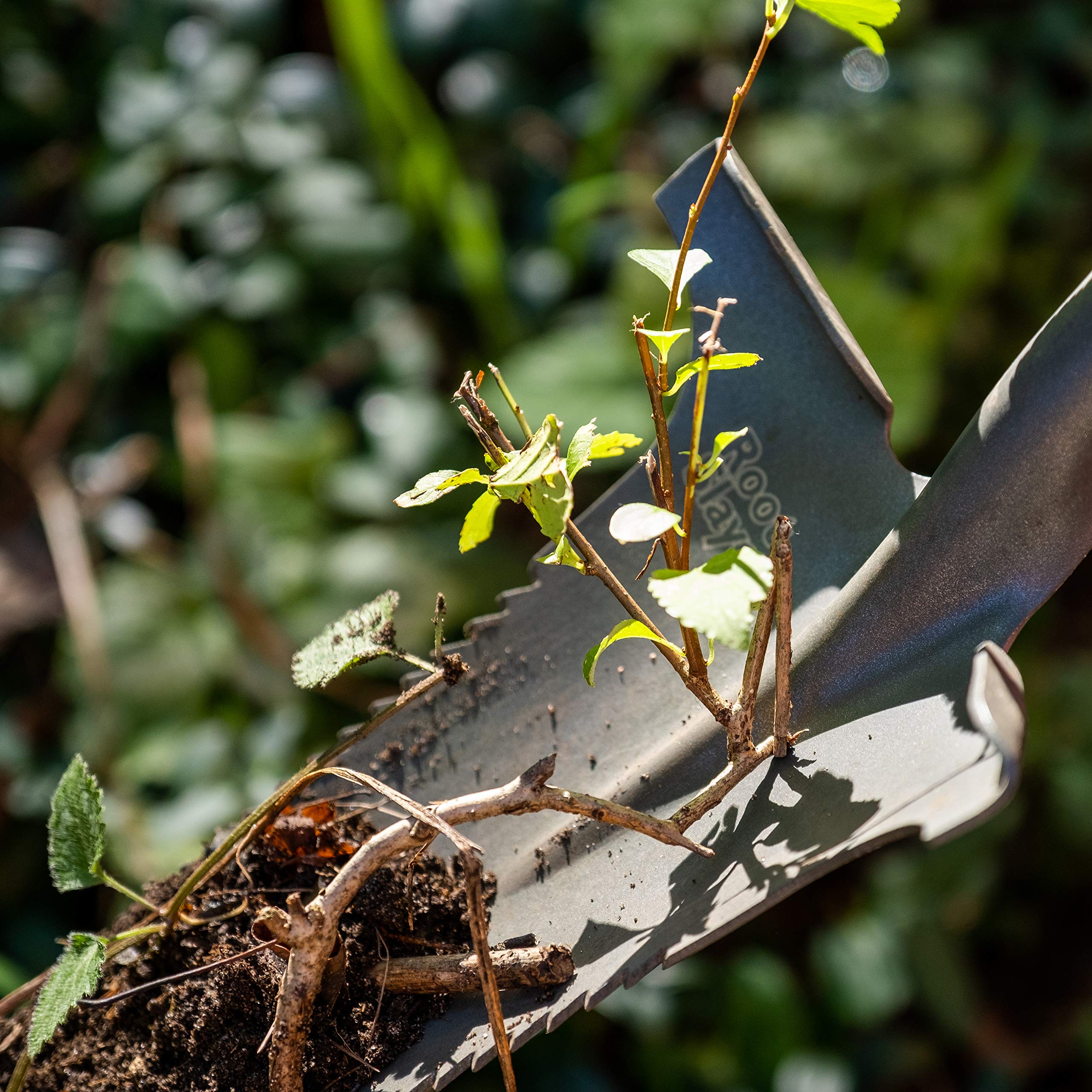 Root Slayer Nomad working in a raised bed for precise planting and weeding