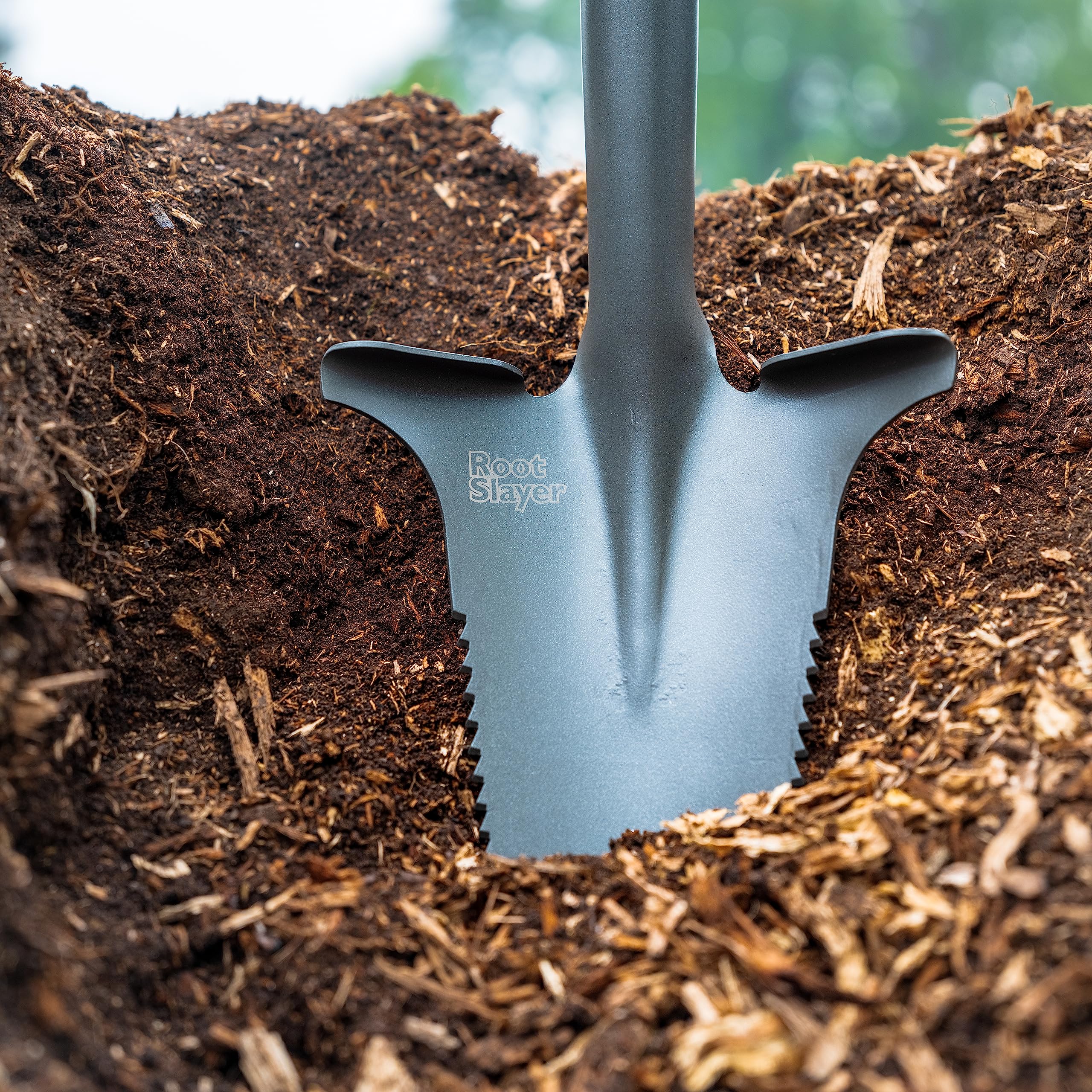 Root Slayer packed with gardening tools in a kit showing portability and convenience benefit