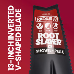 Root Slayer RS225 handle grip detail showing ergonomic comfort grip that reduces hand fatigue