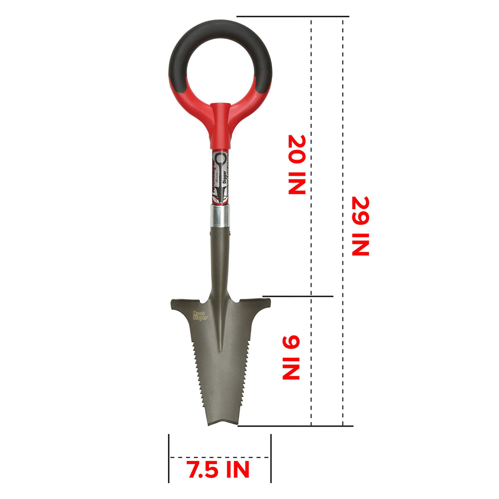Root Slayer serrated blade closeup highlighting teeth for easier root cutting benefit