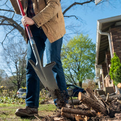 Root Slayer fiberglass shaft and straight handle detail offering strong lightweight leverage
