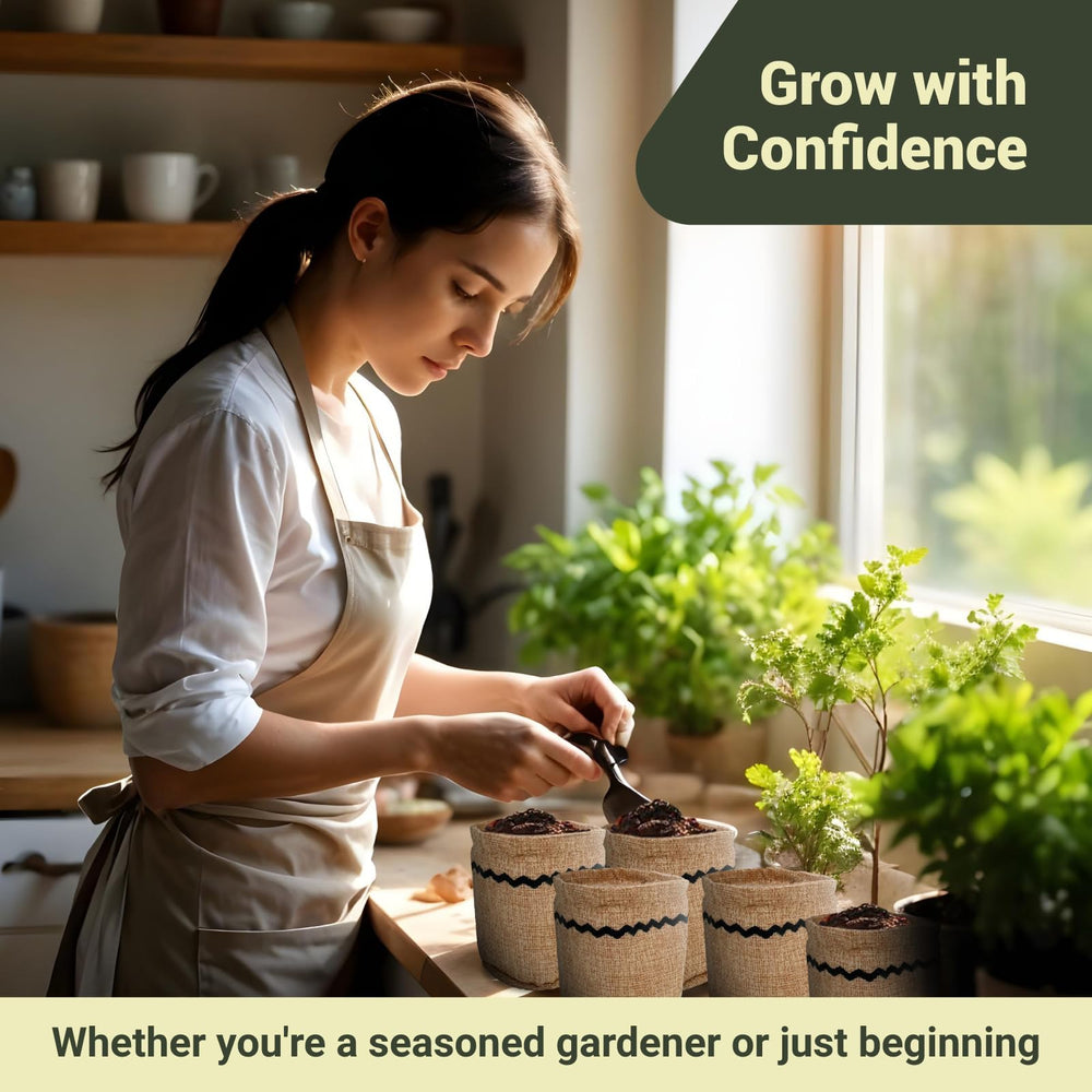 ROOTCRAFT lush herb pots on a sunny windowsill providing fresh kitchen flavor